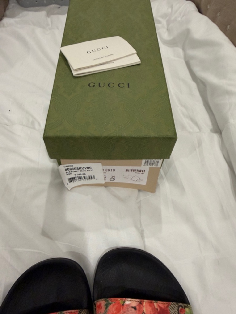 Gucci Floral GG Canvas Slide Sandals in ebony multi color - Picture 5 of 8